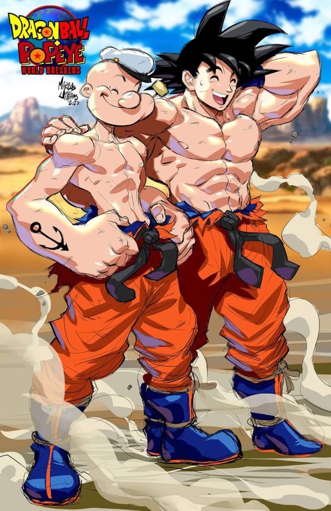 "Dragonball + Popeye: World Breakers" DeviantArt art by Marcus Williams.