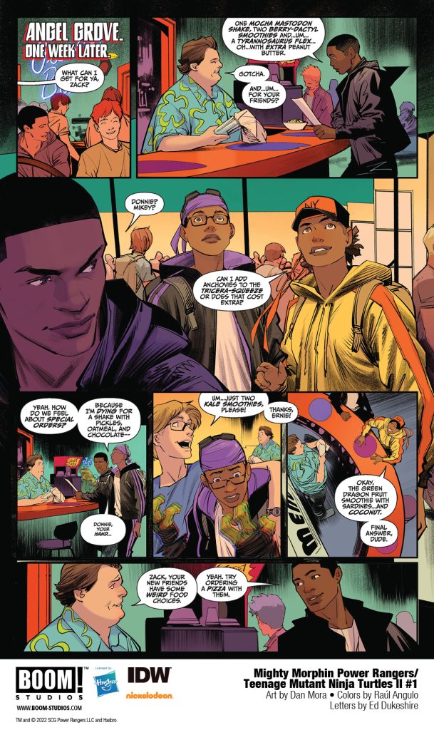 "Mighty Morphin Power Rangers/Teenage Mutant Ninja Turtles II #1" preview page 4.