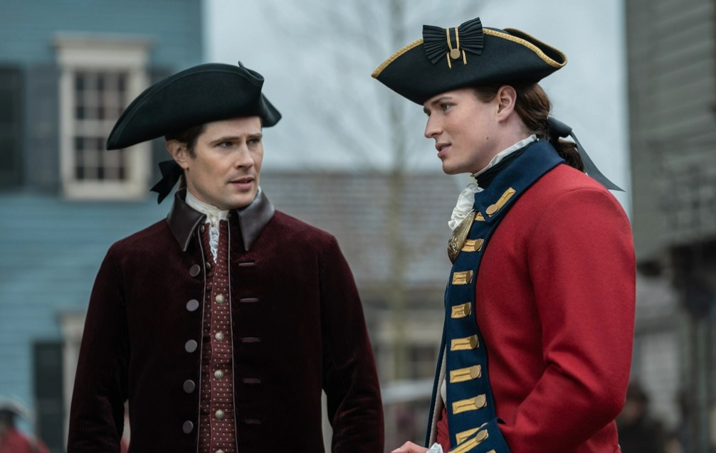 David Berry as Lord John Grey and Charles Vandervaart as William Ransom in Outlander S7