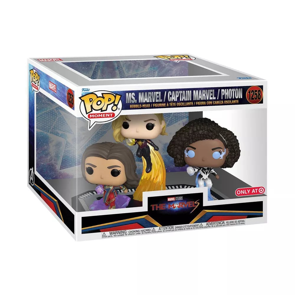 Funko Pop Ms. Marvel/Captain Marvel/Photon figure in box.