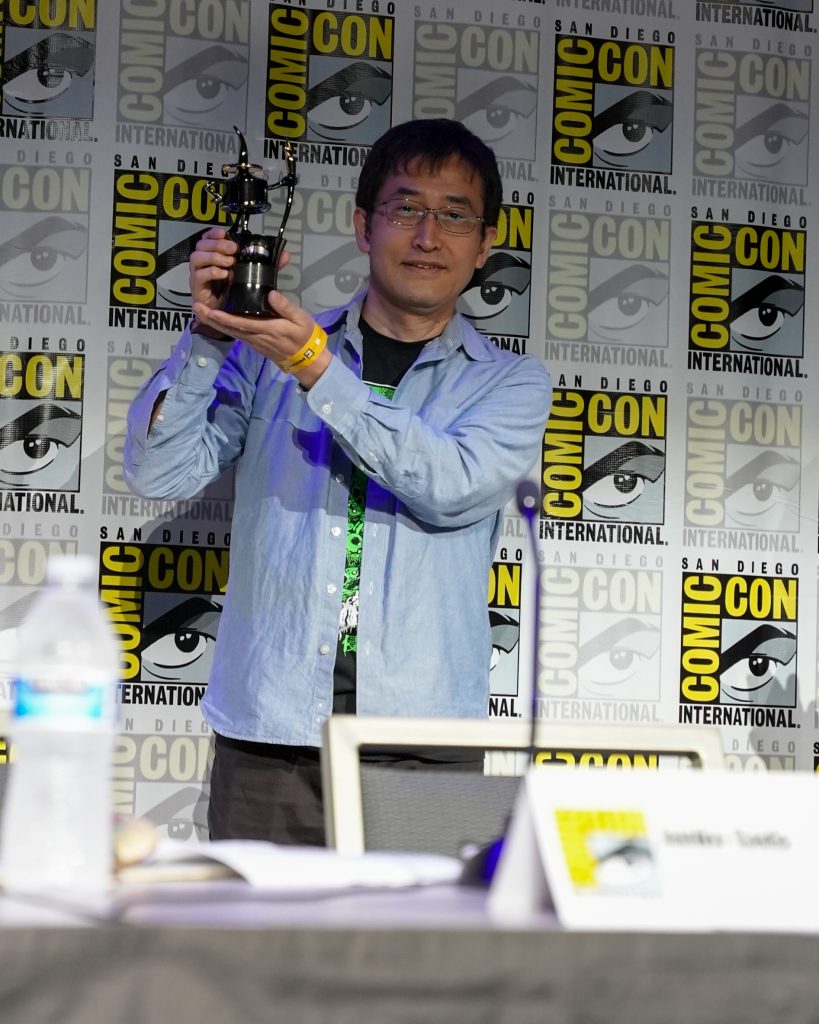 Junji Ito receiving the 2023 Inkpot Award at SDCC 2023.