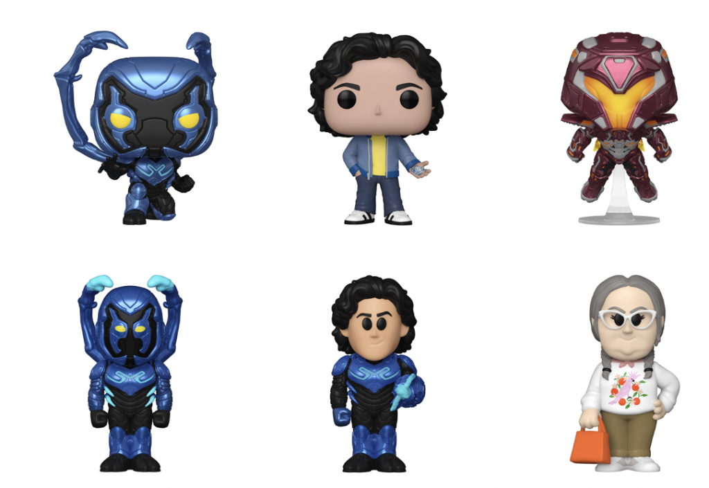 Funko Pop! Figures Blue Beetle showcase.