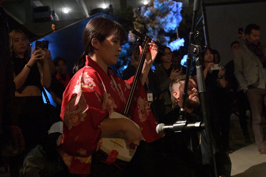 LOS ANGELES, CALIFORNIA - NOVEMBER 01: A musician performs during Netflix's "Blue Eye Samurai" LA Tastemaker at the Japanese American National Museum on November 01, 2023 in Los Angeles, California. (Photo by Charley Gallay/Getty Images for Netflix)