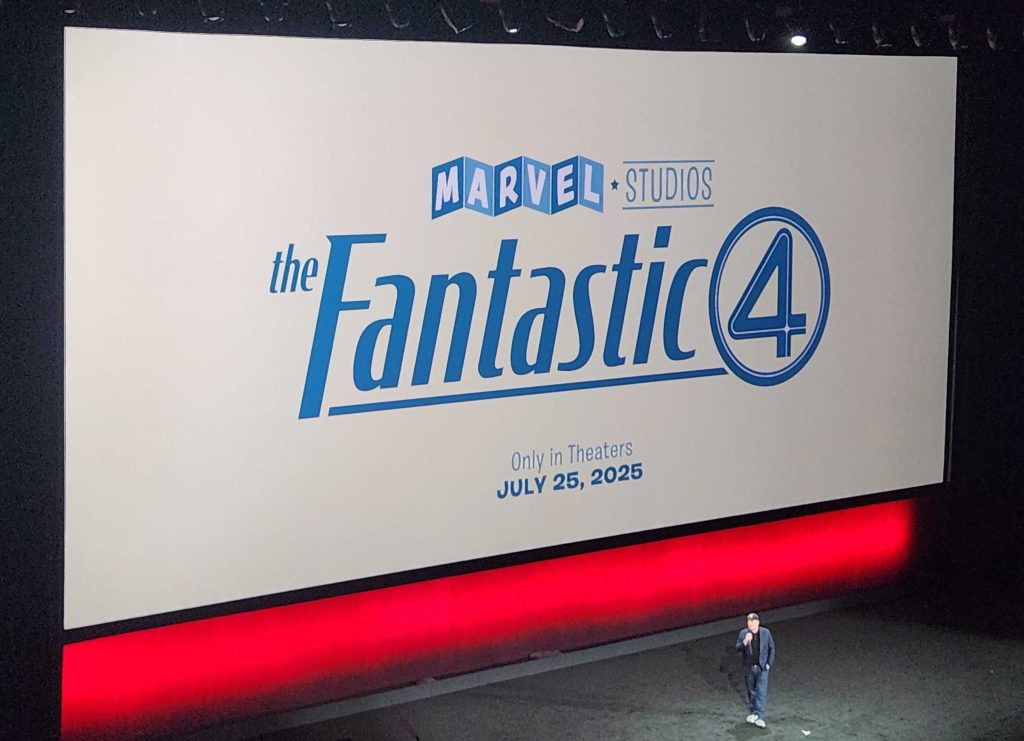 The Fantastic Four title card at CinemaCon 2024