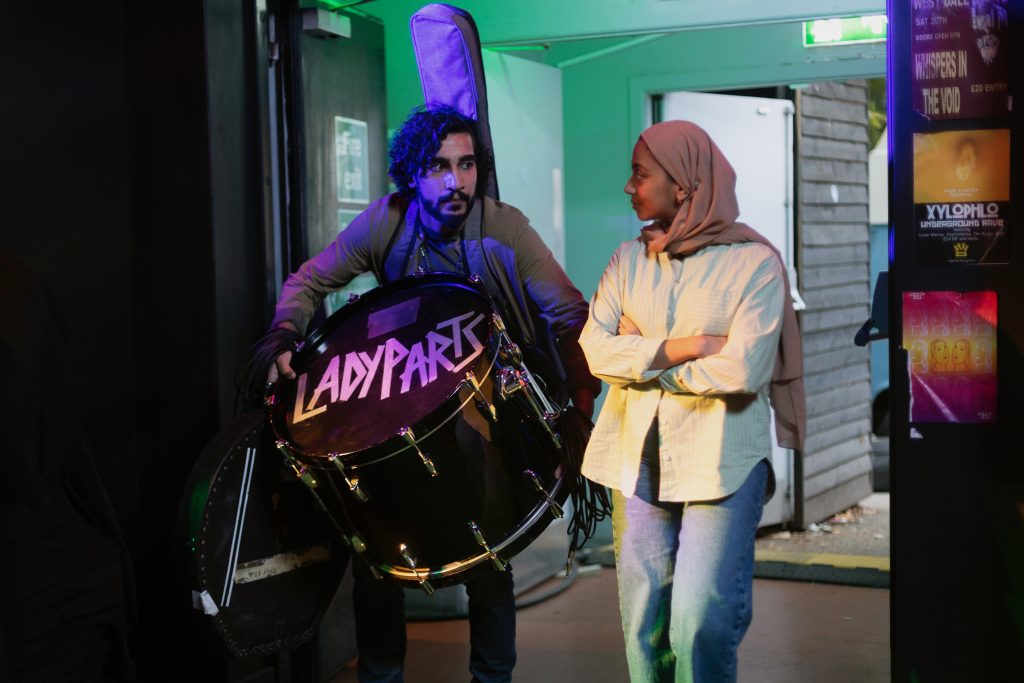 We Are Lady Parts -- Episode 201 -- Pictured: (l-r) Zaqi Ismail as Ahsan, Anjana Vasan as Amina -- (Photo by: Saima Khalid/Peacock/NBC Internatiional/C4)