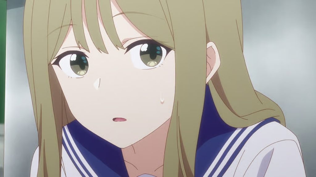 Senpai is an Otokonoko Ep. 1 "Senpai is an Otokonoko" screenshot showiing nervously sweating.