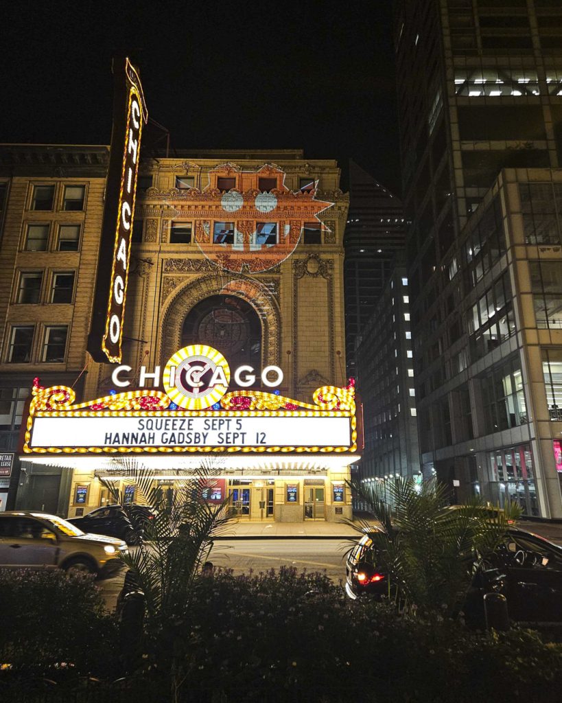 c, Shadow, and the classic Robotnik icon appear in multiple cities and locations around the world, as seen here at the Chicago Theatre.