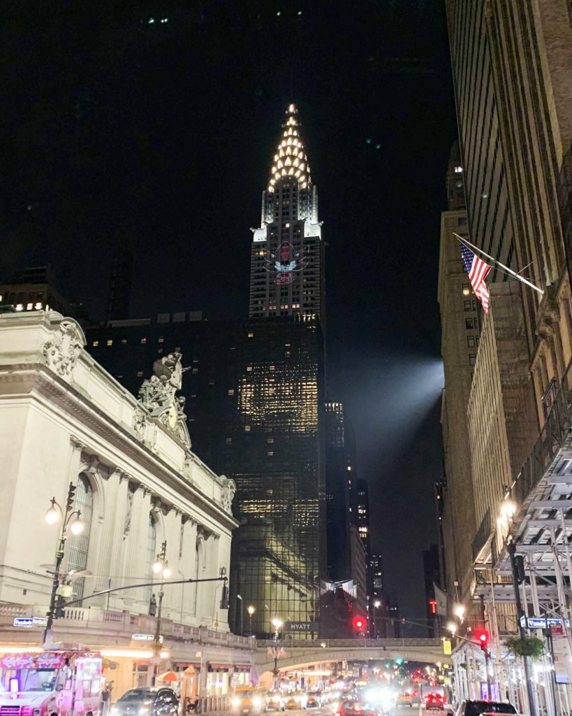 Sonic the Hedgehog 3 projections featuring images of Sonic, Shadow, and the classic Robotnik icon appear in multiple cities and locations around the world, as seen here at on the Chrysler Building in New York City.