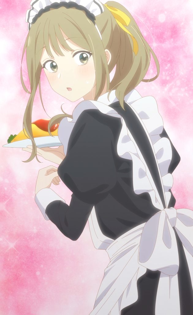 Senpai is an Otokonoko Ep. 6 "I've Got to Decide" screenshot showing Makoto in a maid uniform.