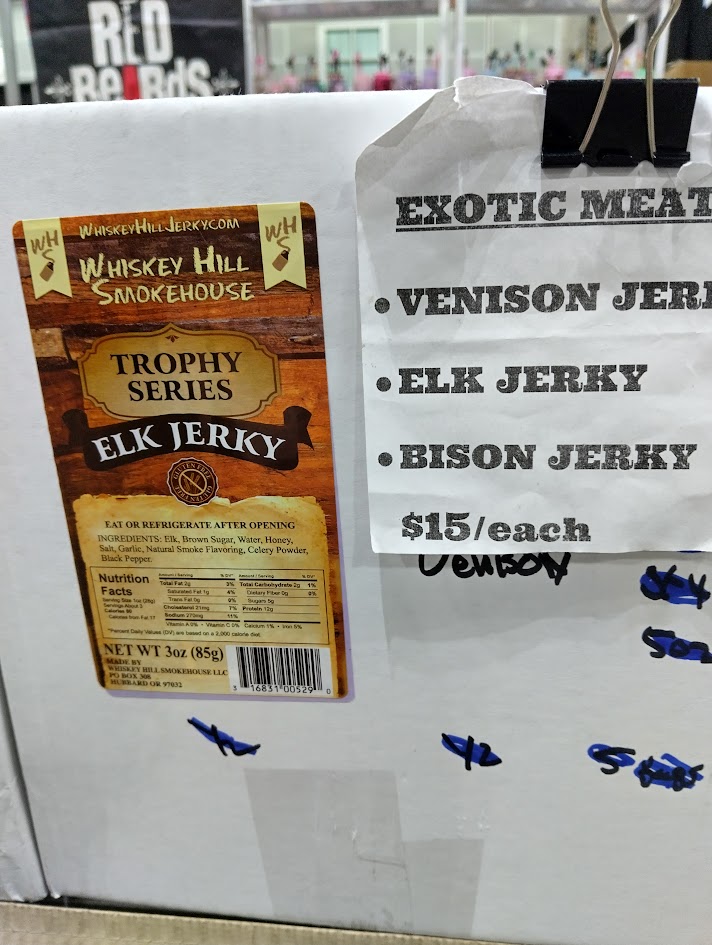 Whiskey Hill Jerky exotic meats booth.