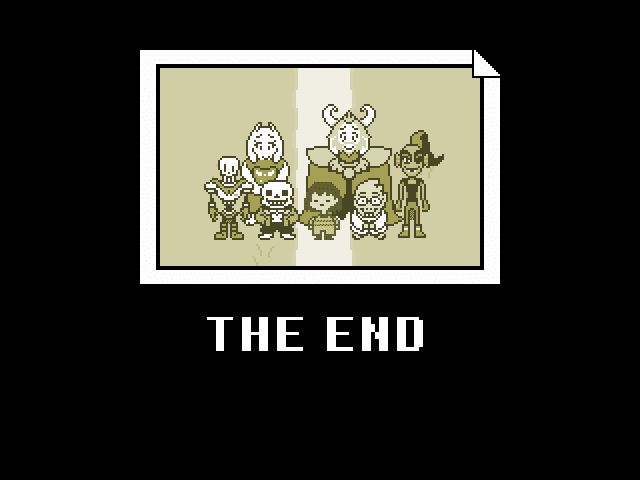 Undertale's True Pacifist ending.