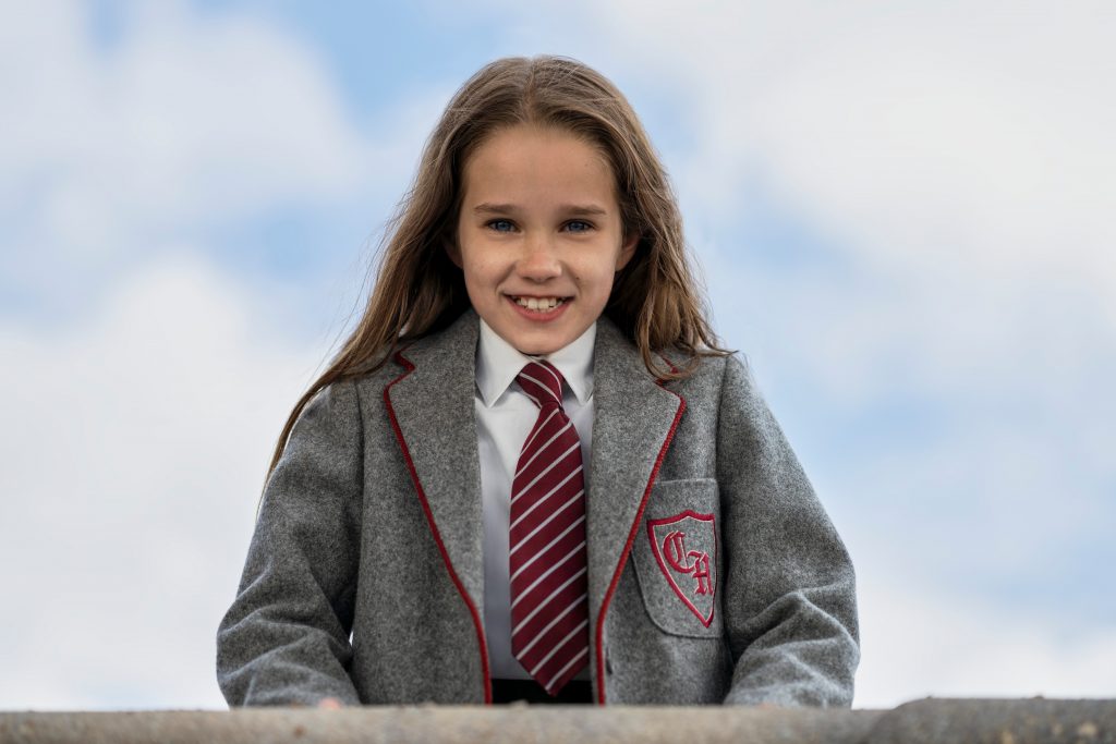 Alisha Weir as Matilda Wormwood in Roald Dahl’s Matilda the Musical. Cr. Dan Smith/Netflix © 2022