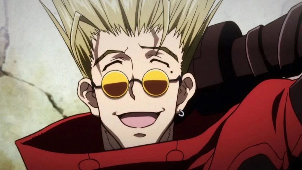 "Trigun: Badlands Rumble" screenshot showing an embarrassed Vash.