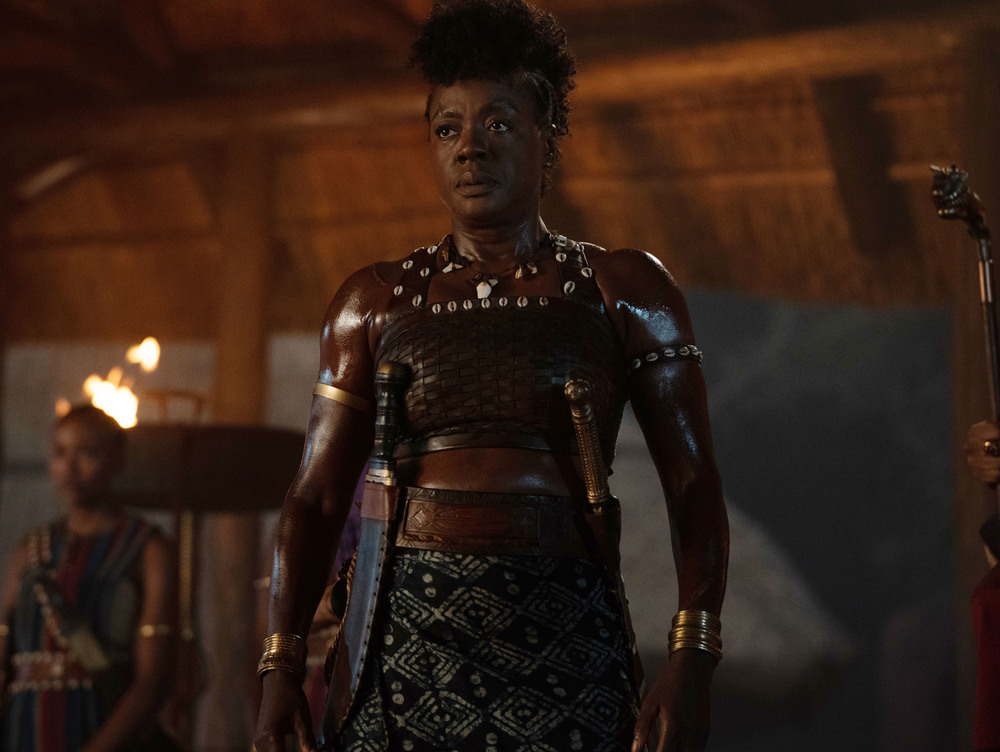 Viola Davis as Nanisca in THE WOMAN KING.