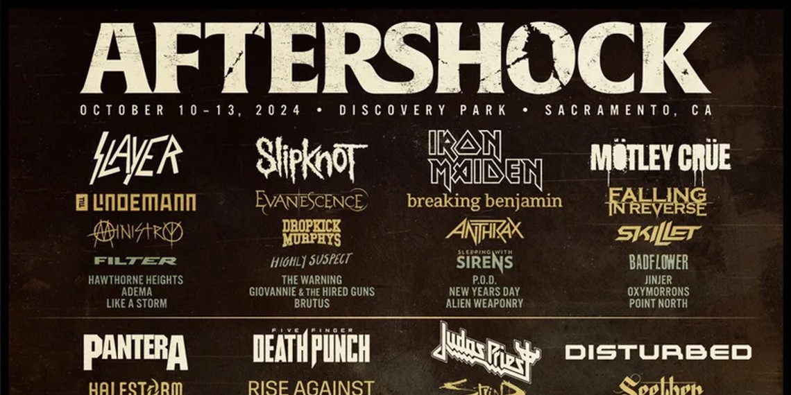 Iron Maiden, Slayer, Motley Crue, And Slipknot Headline Aftershock 2024